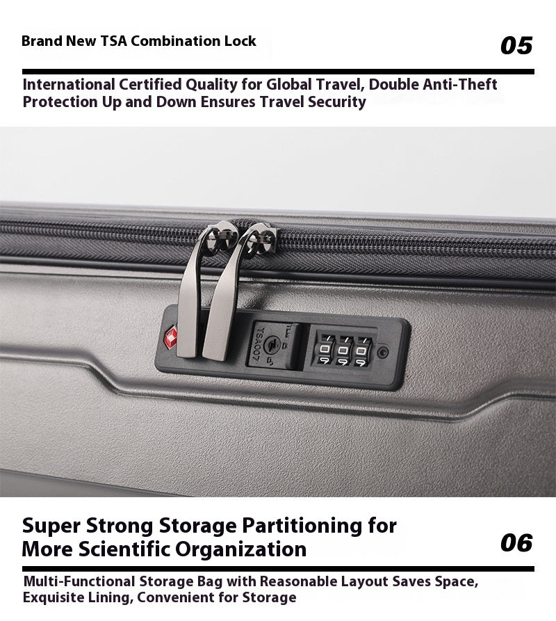 Front Open Luggage 20-inch Boarding Drop-resistant Trolley Case Extended Luggage Case