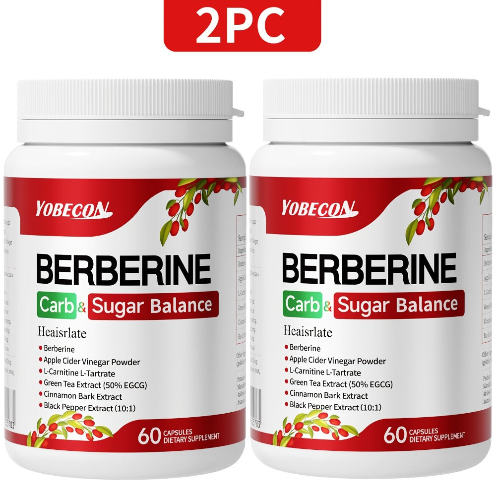 Dietary Supplement Berberine Capsules with Apple Cider Vinegar, Cinnamon and Green Tea, 60 Count — image 9