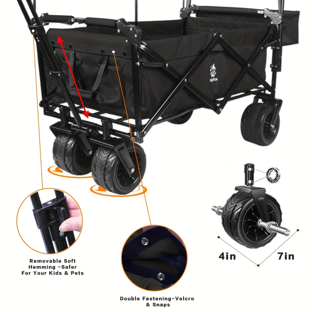 Folding Wagon Cart for Garden, Patio and Yard Use, with the Listed Configuration, for Everyday Use and Organized Storage — im