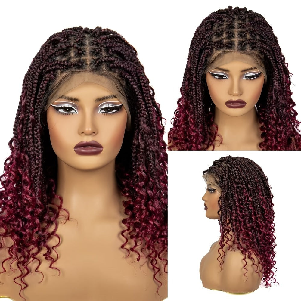 Sixteen-Inch Braided Wig with Full Lace Cap, Curly Ends and Four Black or Multicolor Checkout Options — image 9