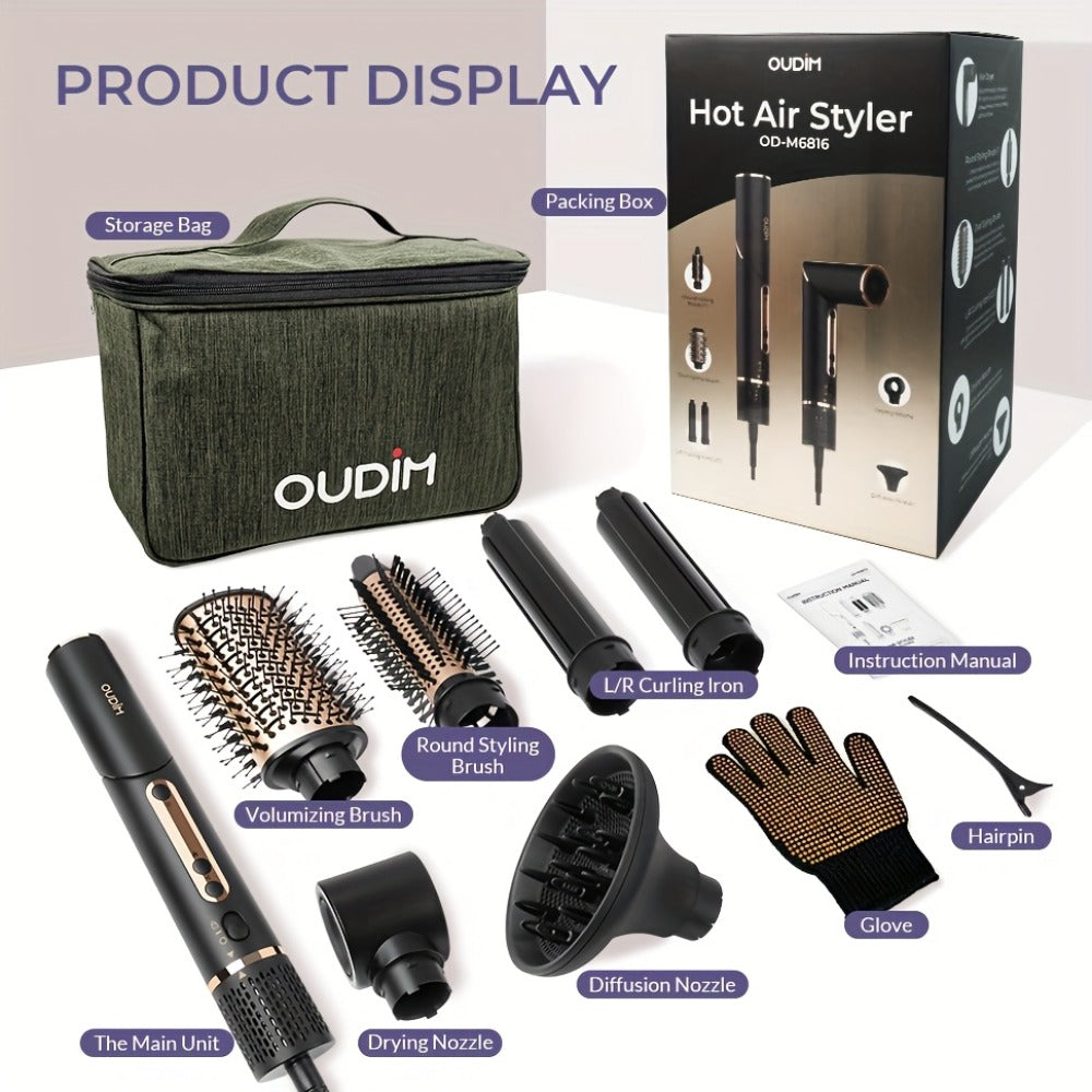 OUDIM 6-in-1 Hot Air Brush Hair Styling Tool with 110, 000 RPM Motor, Foldable Handle and Storage Bag — image 24