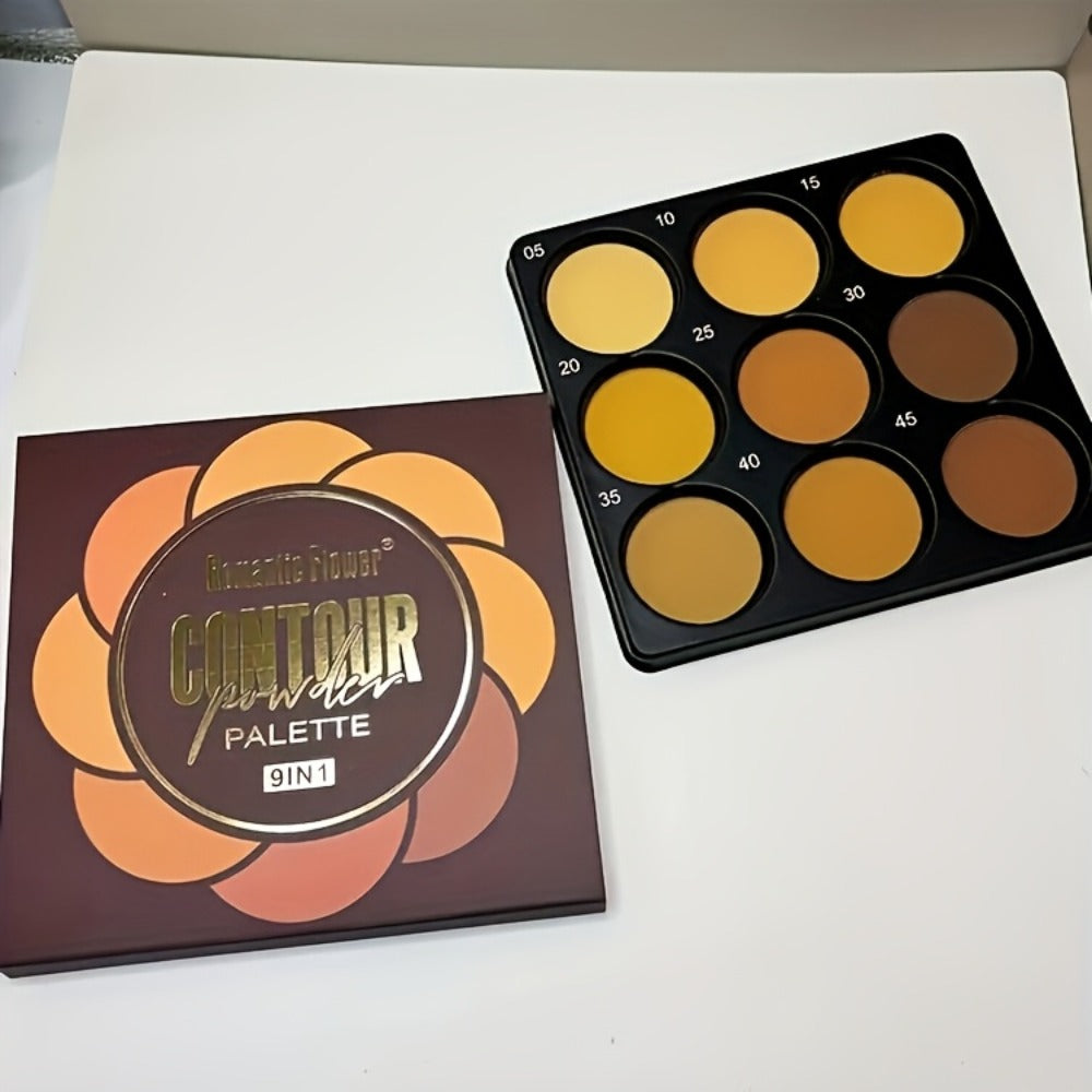 9 Color Contour Palette Matte Waterproof Full Coverage Concealer Eyeshadow Foundation Primer Oil Control 3D Face Sculpting Na