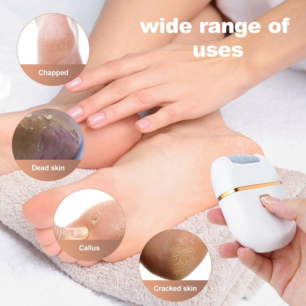 Electric Callus Remover Rechargeable Foot Grinder with 3 Replacement Heads 2 Speed Settings IPX5 Waterproof USB Charging Port