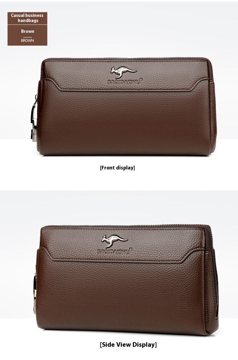 Men's Leather Clutch Anti-theft Password Lock