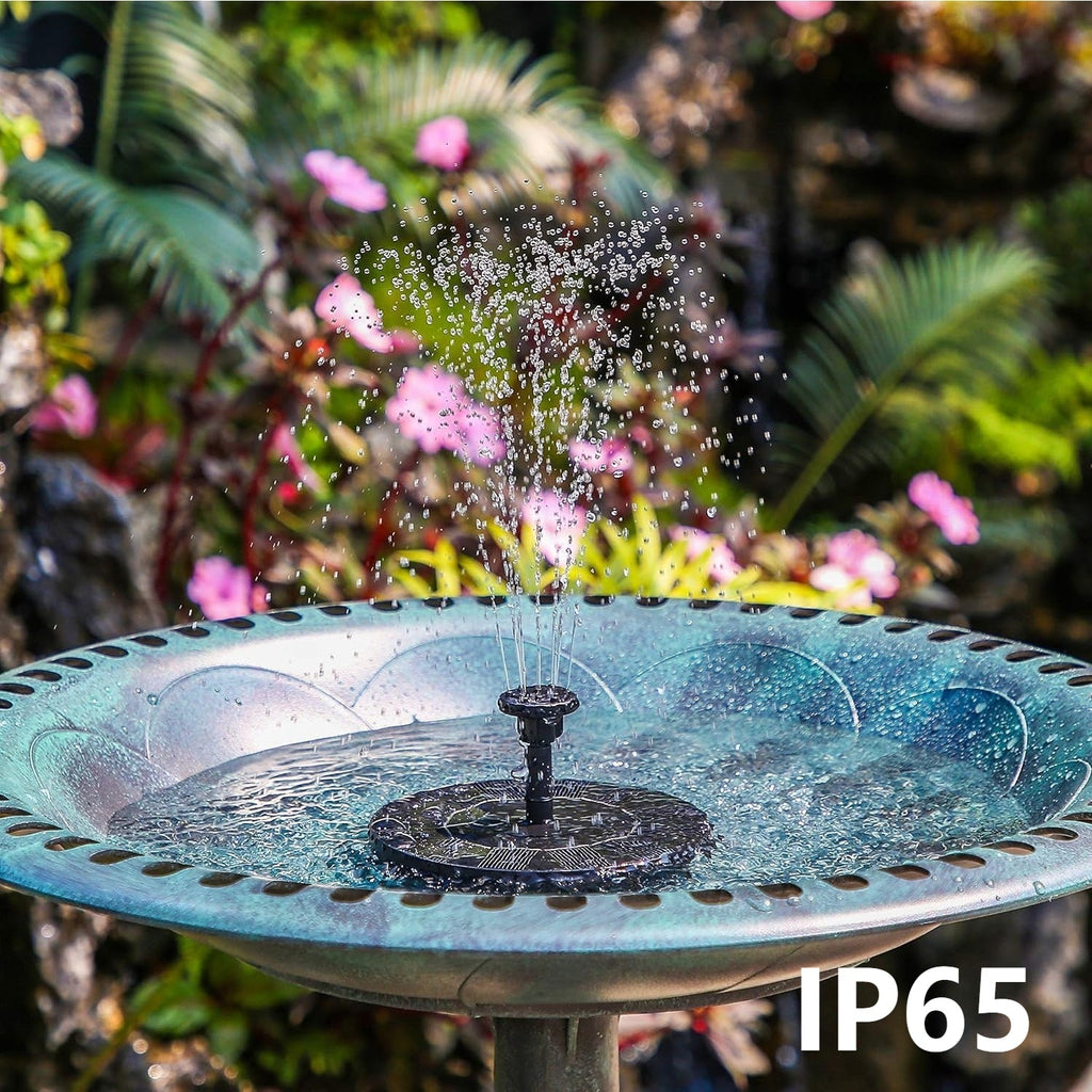Black Floating Solar Fountain Pump with 16 cm Disc and Interchangeable Spray-Head Fittings — image 3