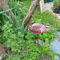Sculpted Big-Leaf Bird Bath with Ground Stake in Single or Two-Piece Options for Garden Use — image 1