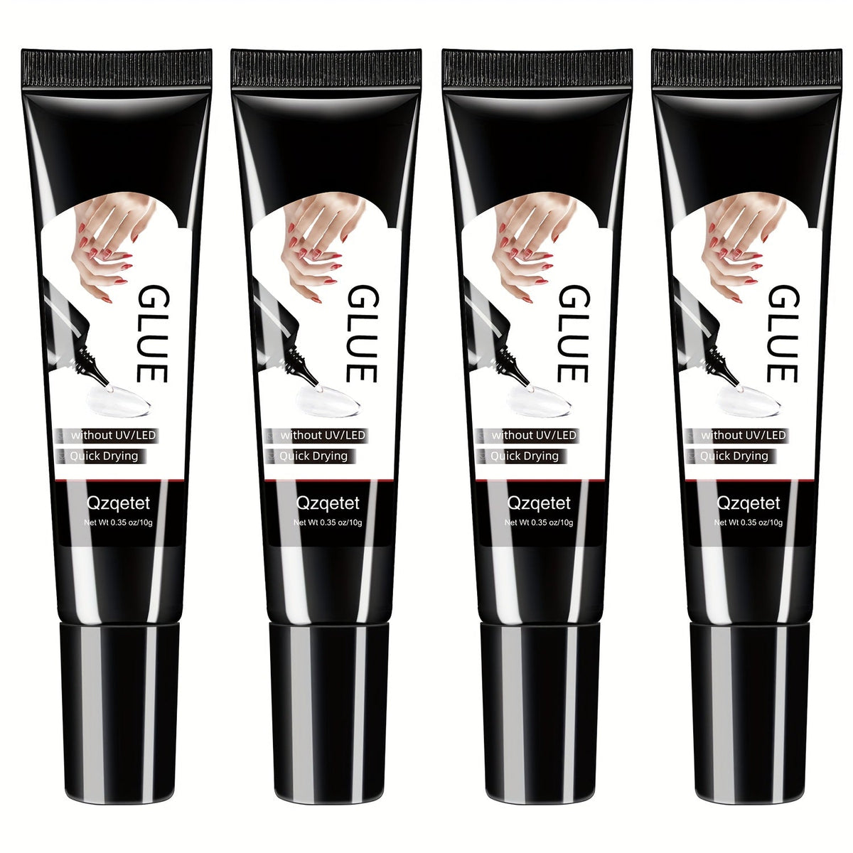 Nail Glue Set, MAGIC ARMOR Four 10g White and Black Squeeze Tubes with Precision Nozzles for Nail Art — image 10