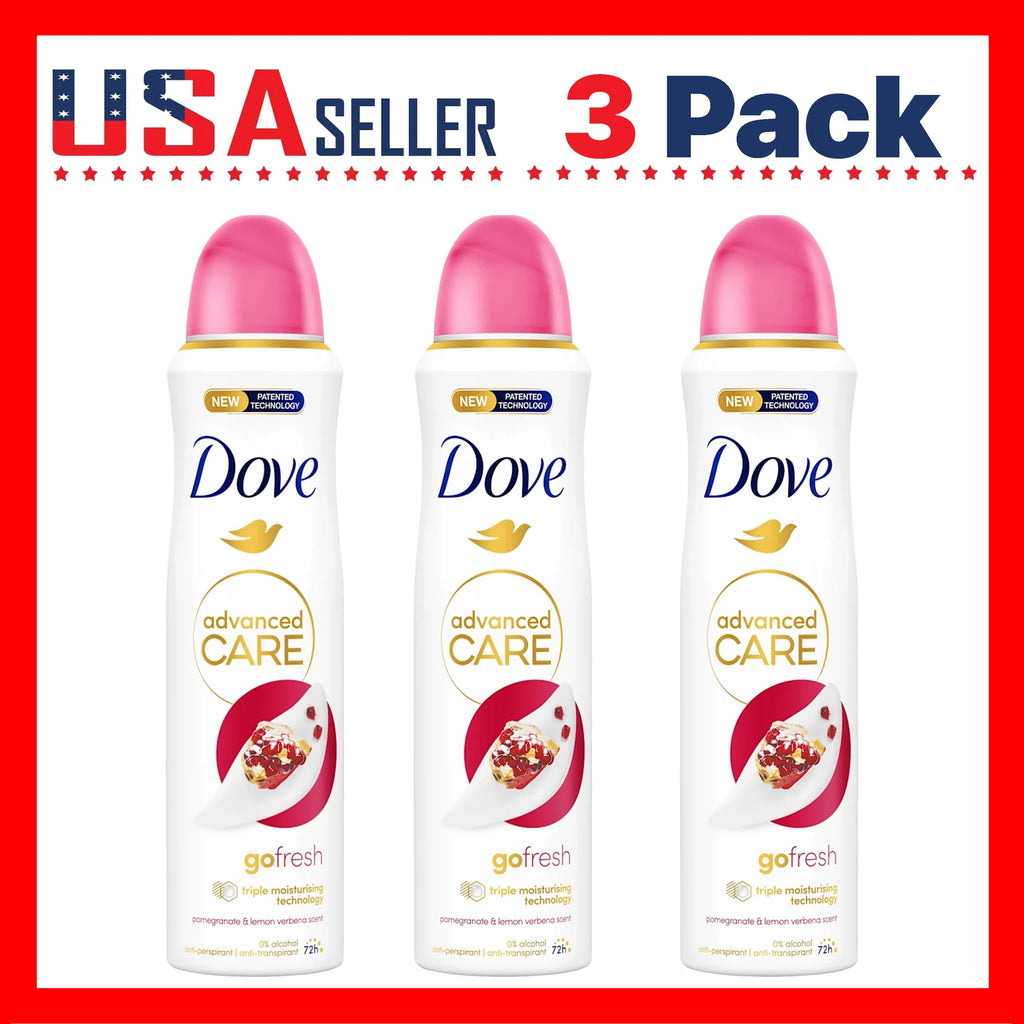 Pomegranate & Lemon Verbena Body Spray for Women Dove Go Fresh 150ml Long Lasting Freshness Quick Dry Invisible No White Mark