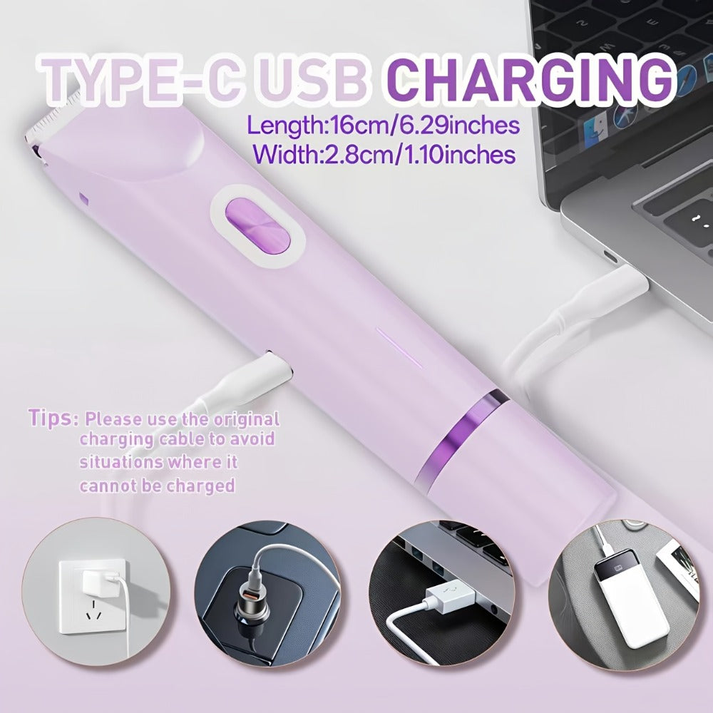 Electric Shaver 2-in-1 Women’s Razor and Bikini Trimmer with IPX6 Wet/Dry Use and USB Rechargeable Power — image 5