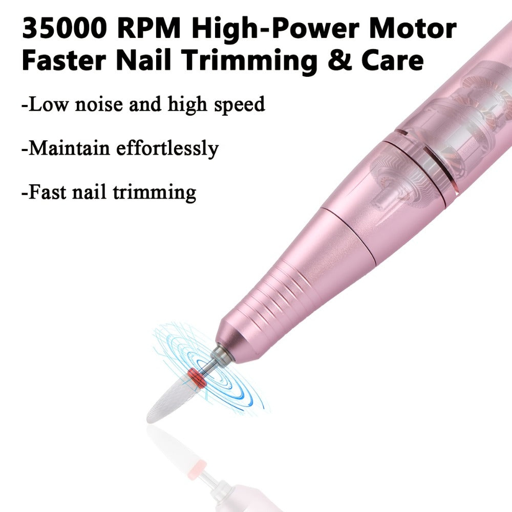 Electric Nail Drill 35000 RPM USB Rechargeable Pen with Digital Display and Three Color Options — image 16