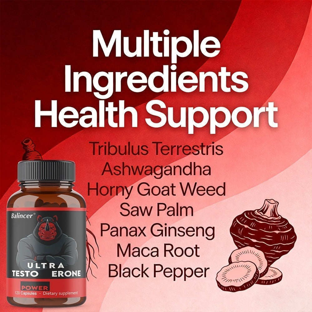 Dietary Supplement Capsules with KENOFOR Label, Horny Goat Weed, Maca Root, Saw Palmetto and 120 Count — image 3