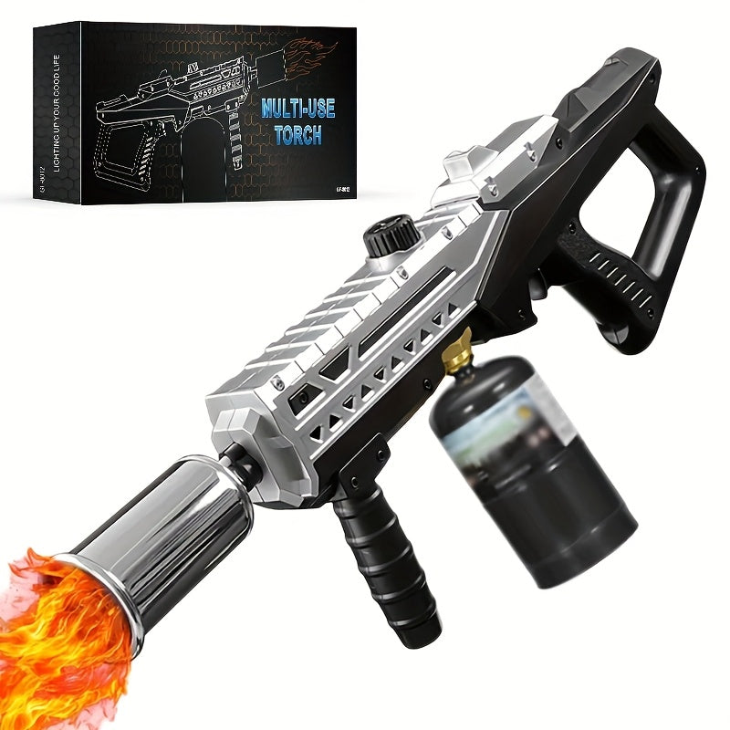 Long-Handle Propane Grill Torch with Adjustable Flame, Trigger Ignition and Silver-Black Finish — image 1