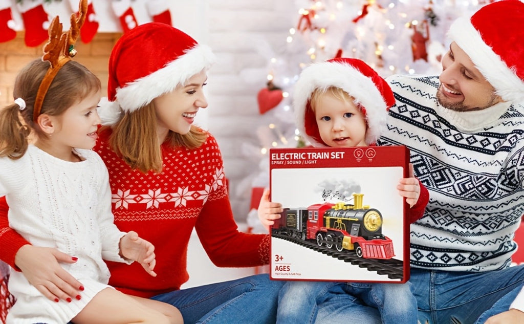 Electric Train Set for Kids with Steam Locomotive Engine Lights & Sound with the Listed Color, Size or Set Options for Everyd