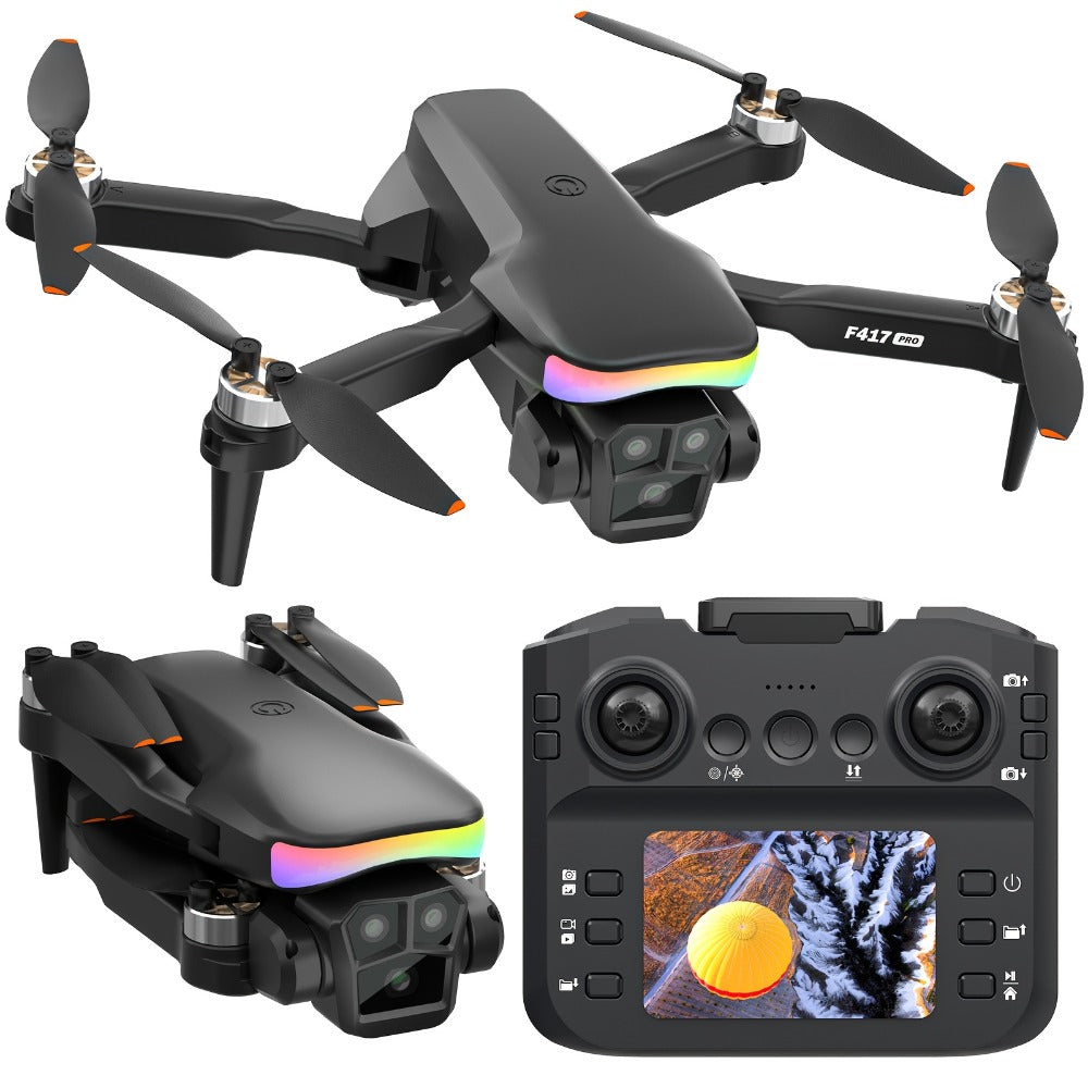 LCD Screen Drone Dual Cameras Brushless Motor Foldable RC Quadcopter with the Listed Color, Size or Set Options for Everyday 