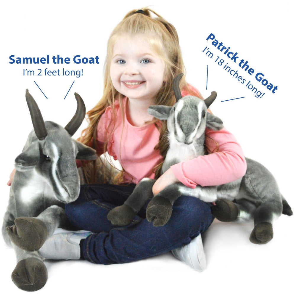 Stuffed Animal Patrick Pygmy Goat in 18-Inch Size with Acrylic Plush Fabric and Care for Character Display, Room Decor and Gi
