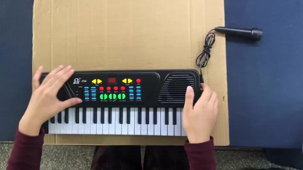 Kids Electronic Piano 37 Keys with Microphone, USB Powered Keyboard for Young Learners, Sing-Along Music Education Toy — imag