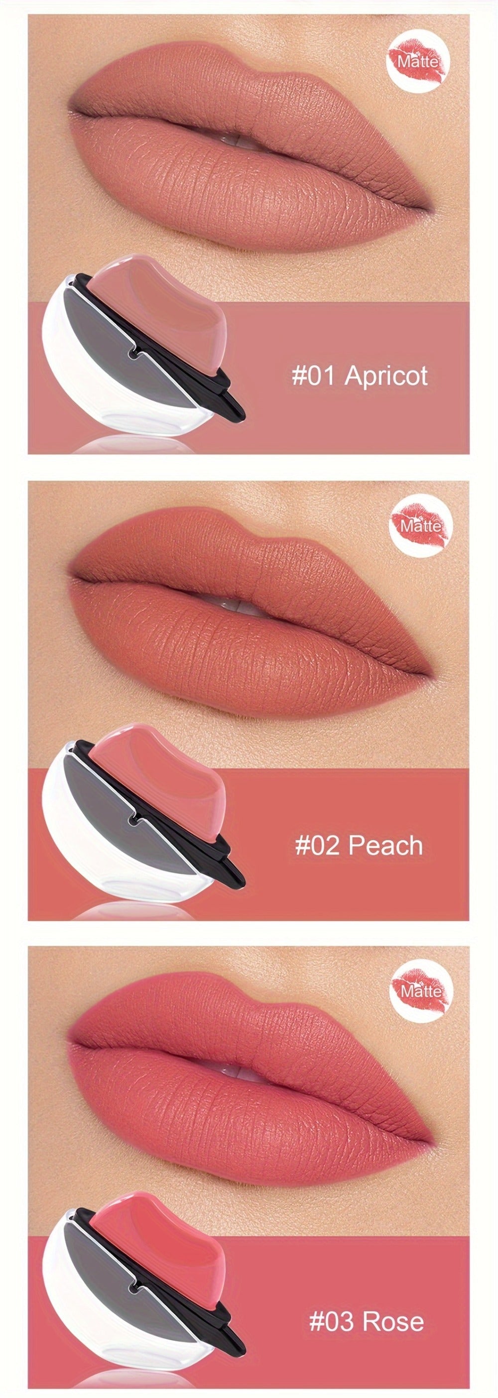 Lipstick Set, Mirsist 6-Piece Lip-Shaped Color Collection with Three Numbered Shade-Group Options — image 12