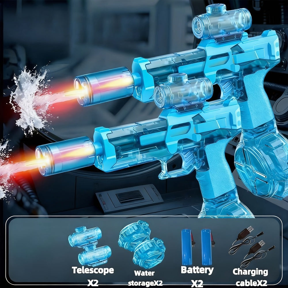Two-Piece Electric Water Blaster Set with Lighted Sights, Rechargeable Batteries and Three Pairings — image 5
