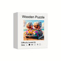 Happy Old Lady Wooden Jigsaw Puzzle with Irregular Pieces and 5.7 or 11.2 Inch Checkout Size Options — image 10