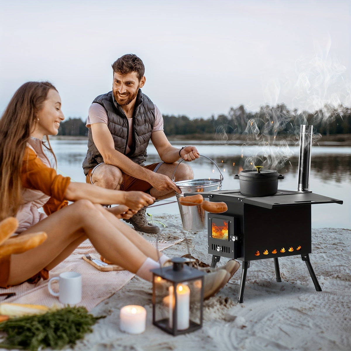 Tent Wood Stove Portable for Garden, Patio and Yard Use, with the Listed Configuration, for Everyday Use and Organized Storag