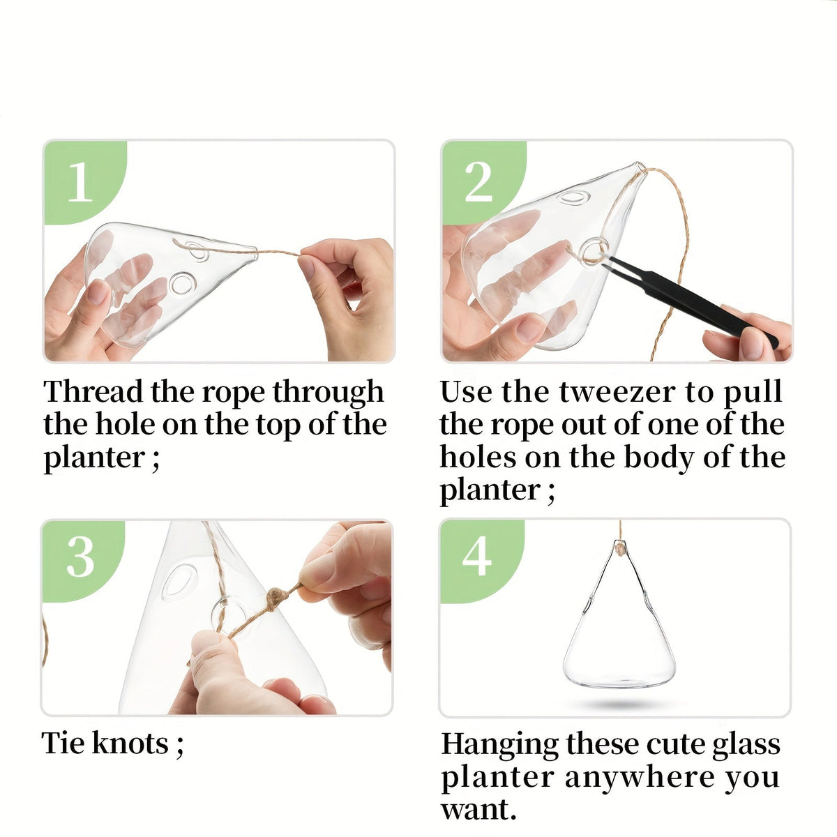 Hanging Planter | Glass Terrarium Hydroponic Air Plant Wall Decor Home — image 4