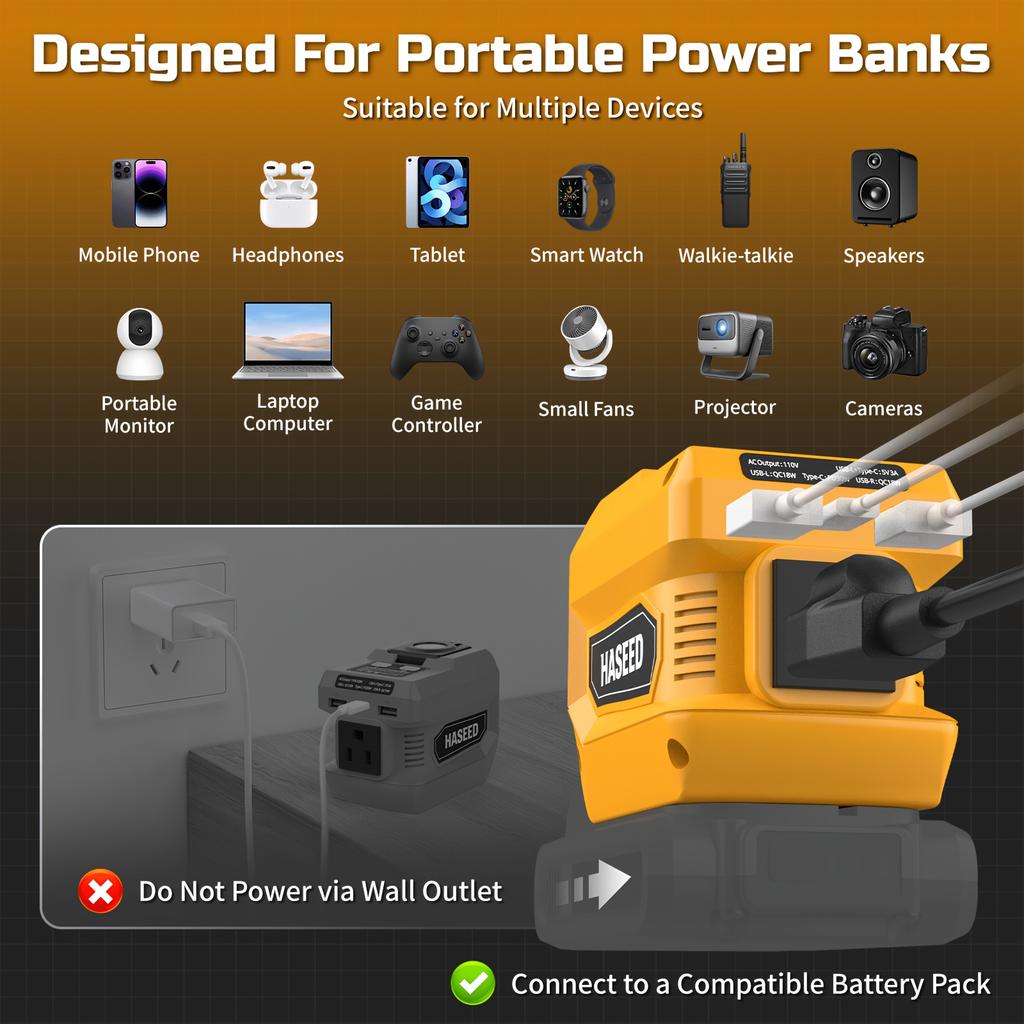 Power Inverter for an Everyday Personal Care Routine, with the Listed Configuration, for Everyday Use and Organized Storage —