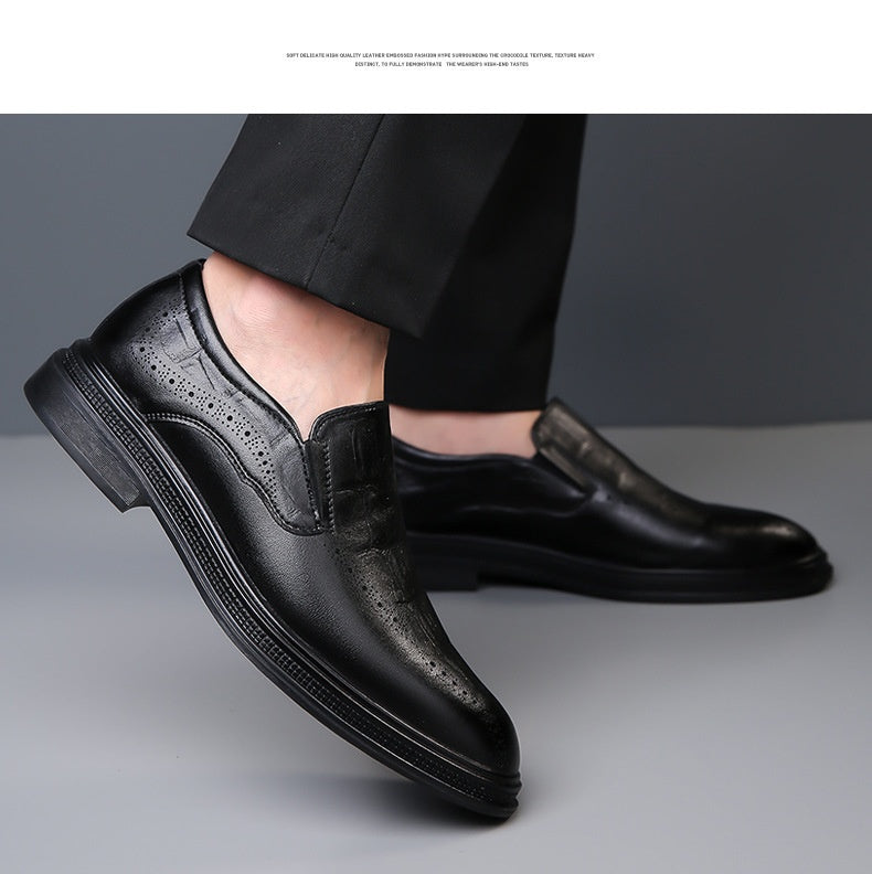 Mens Casual British-style Pointed Leather Shoes
