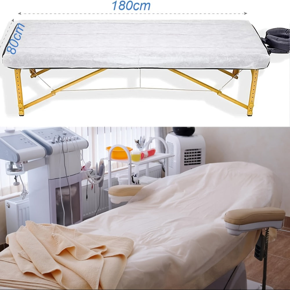 Disposable Massage Table Sheets 100-Pack Non-Woven Spa Bed Cover – Stain-Resistant Single-Use Table Liner for Massage Therapi