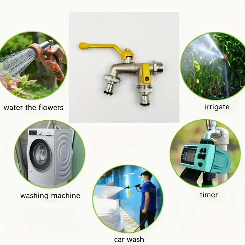 Garden Hose Faucet Dual Outlet Stainless | Outdoor Spigot Sprinkler — image 5