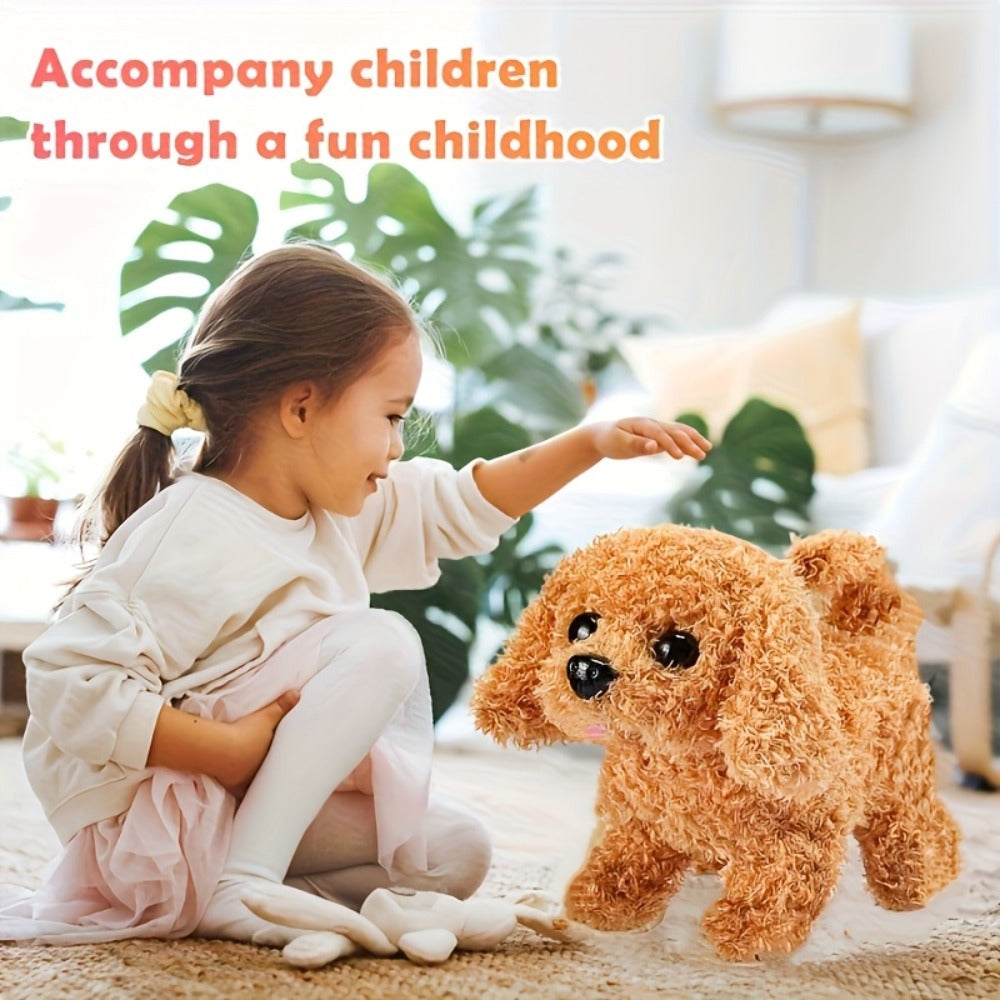 Brown Electronic Plush Puppy Toy with Walking, Barking and Tail-Motion Icons in a Single Boxed Option — image 6