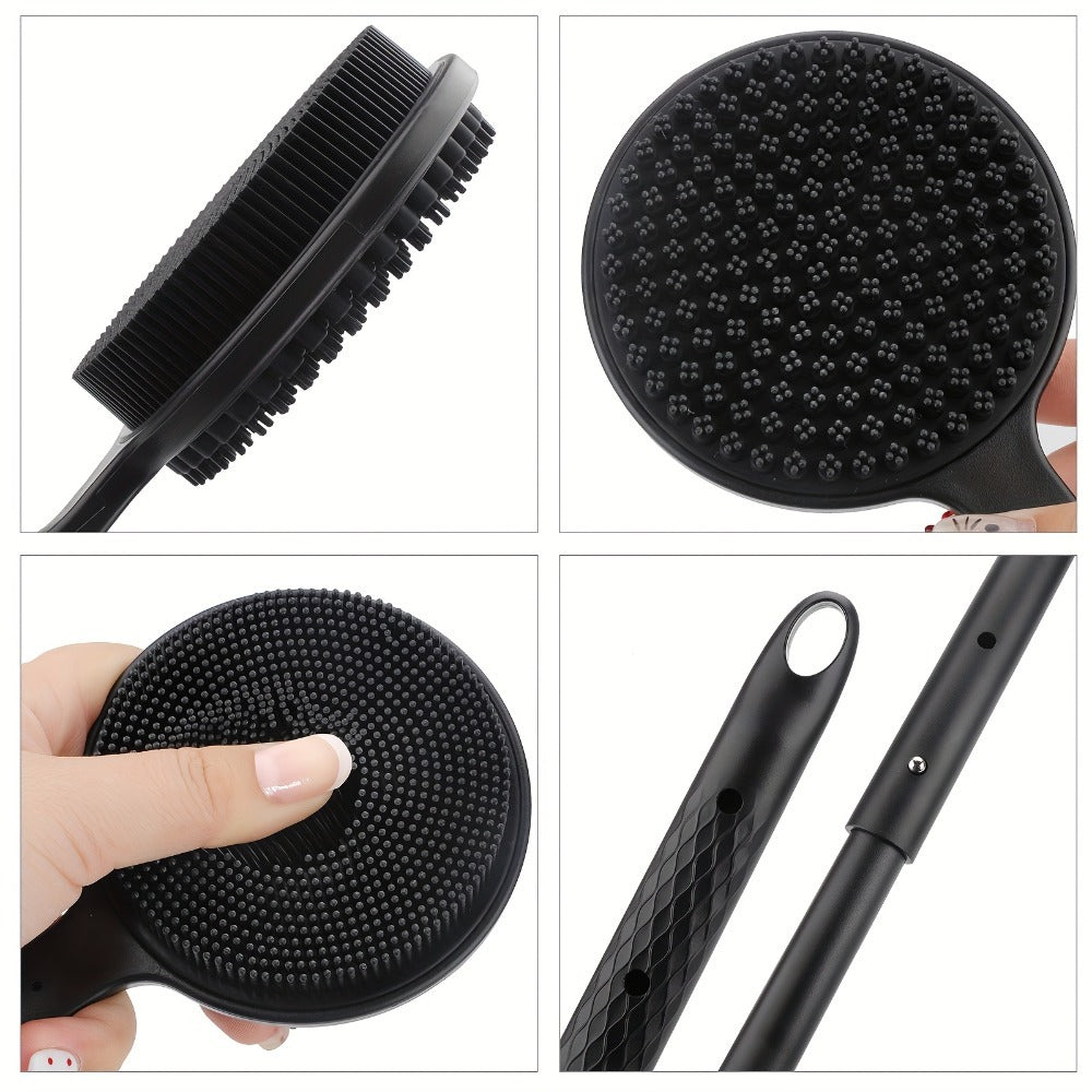 Long Handle Bath Brush Extendable 40-60cm Back Scrubber Dual-Sided Exfoliating Body Brush, for Bath Time, Home Spa and Person