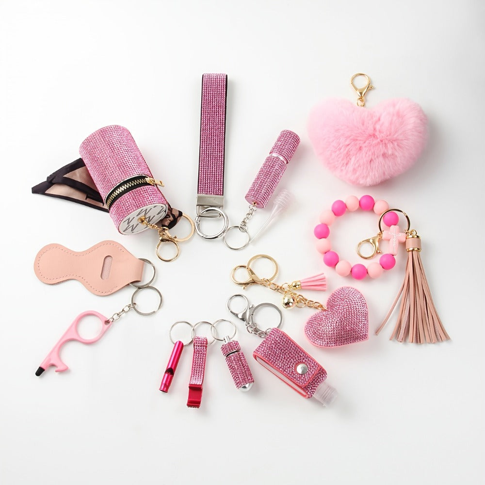 Rhinestone Keychain Set for Women 13-Piece with the Listed Color, Size or Set Options for Everyday Use — image 5