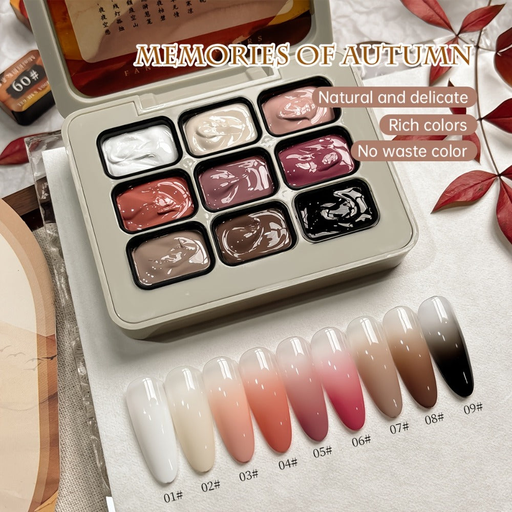 Gel Nail Polish 9-Color Mini Grid Sets for Ombre and Patting Art in 5 Curated Collection Options — image 2