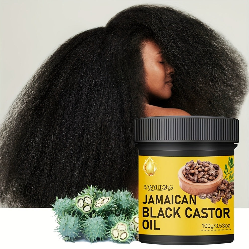 Hair Oil YANYUTONG Jamaican Black Castor 100g Yellow-Label Jar with Black Screw Lid for Hair and Scalp Application — image 7
