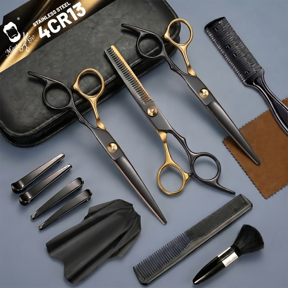 Hair Cutting Scissors Kit 13 Piece – Professional Barber Shears Set with Thinning Shears, Blending Scissors & Accessories — i