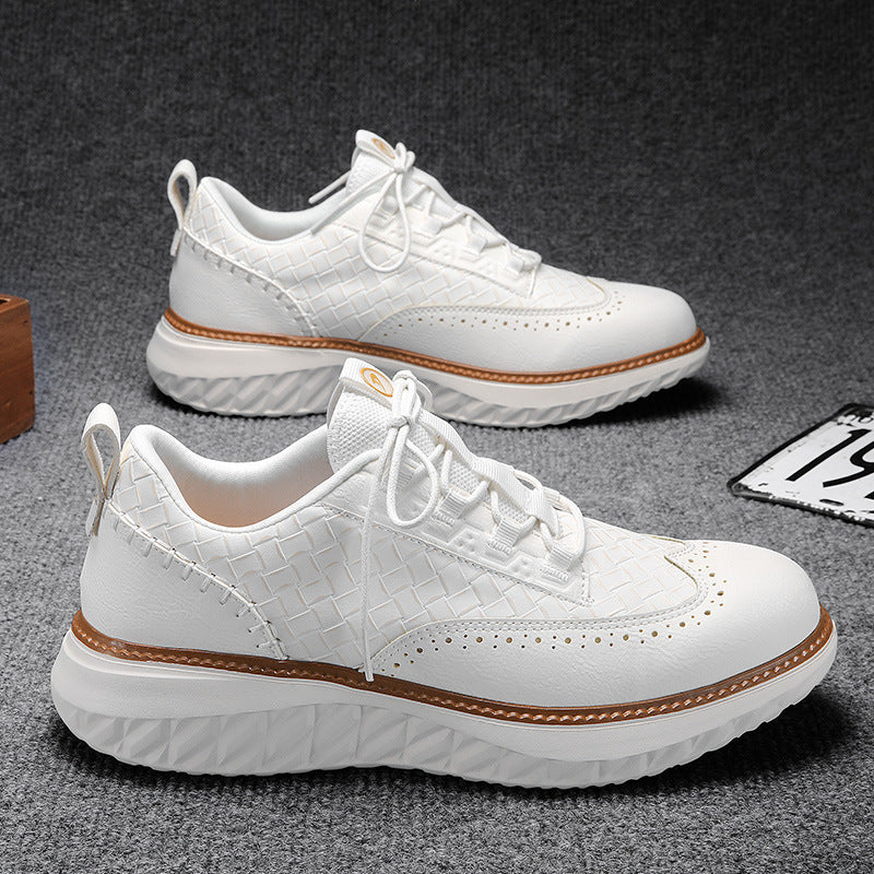 Breathable Woven-Texture Mens Sneakers