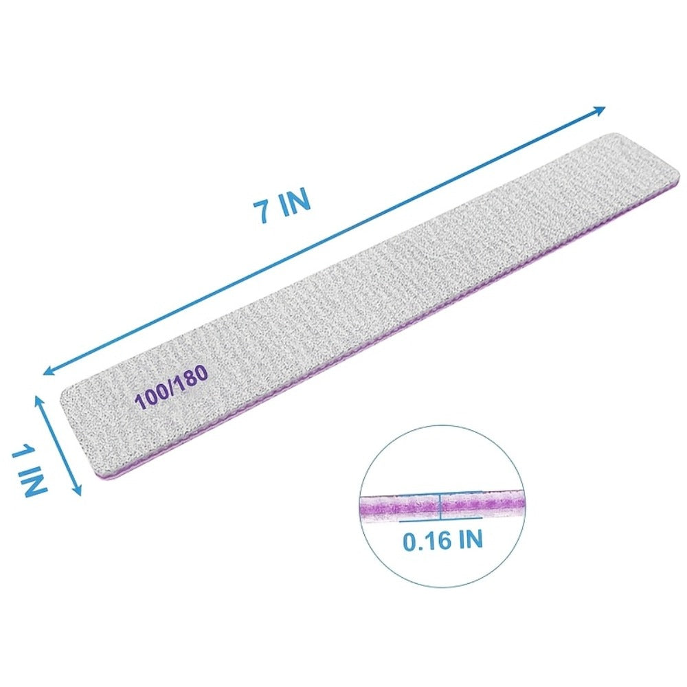Emery Boards Nail Files 50 Pack 100 180 Grit Double Sided Professional Fingernail Filer Set Reusable for Natural Acrylic Gel 