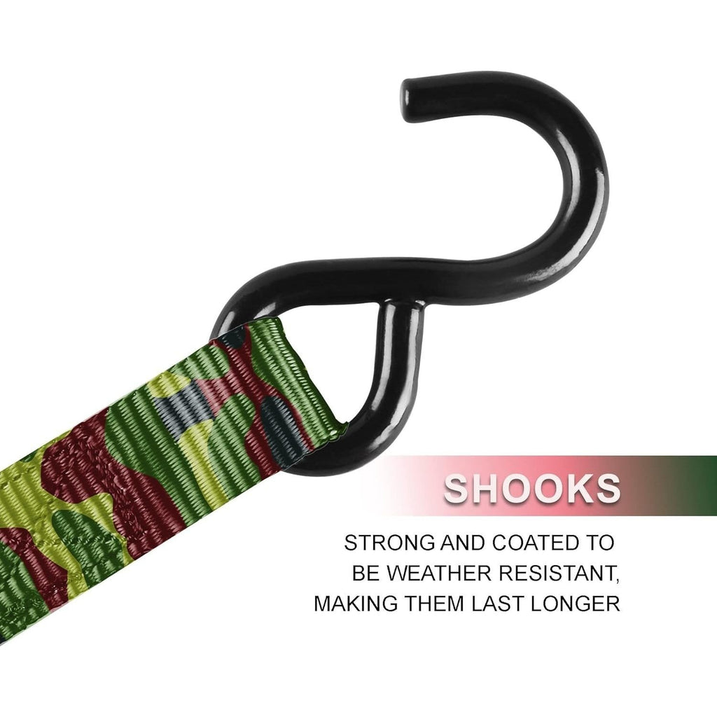 Ratchet Tie Down Straps 4-Pack 15FT 1, 500 lb Break Strength Heavy Duty with Soft Loops & Storage Bag – High-Visibility Webbi