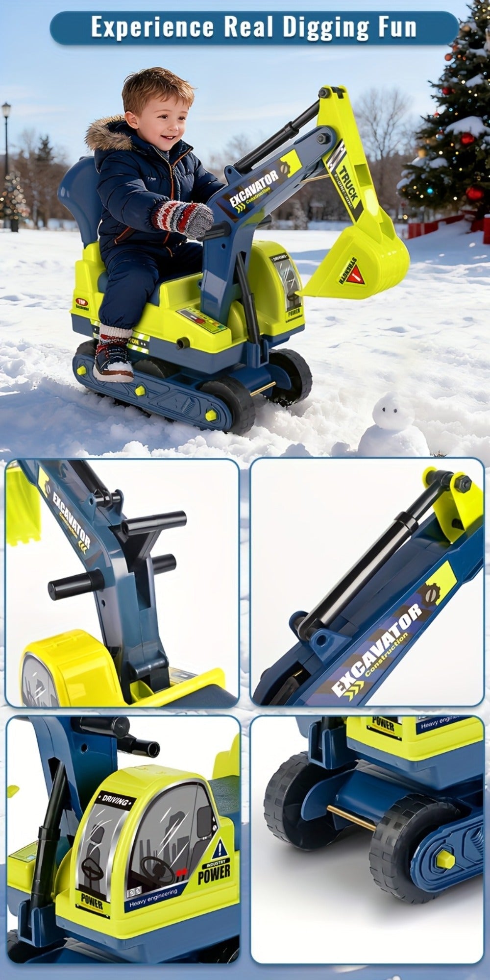 Kids Ride-On Construction Truck Large Manual-Powered Engineering Vehicle with the Listed Color, Size or Set Options for Every