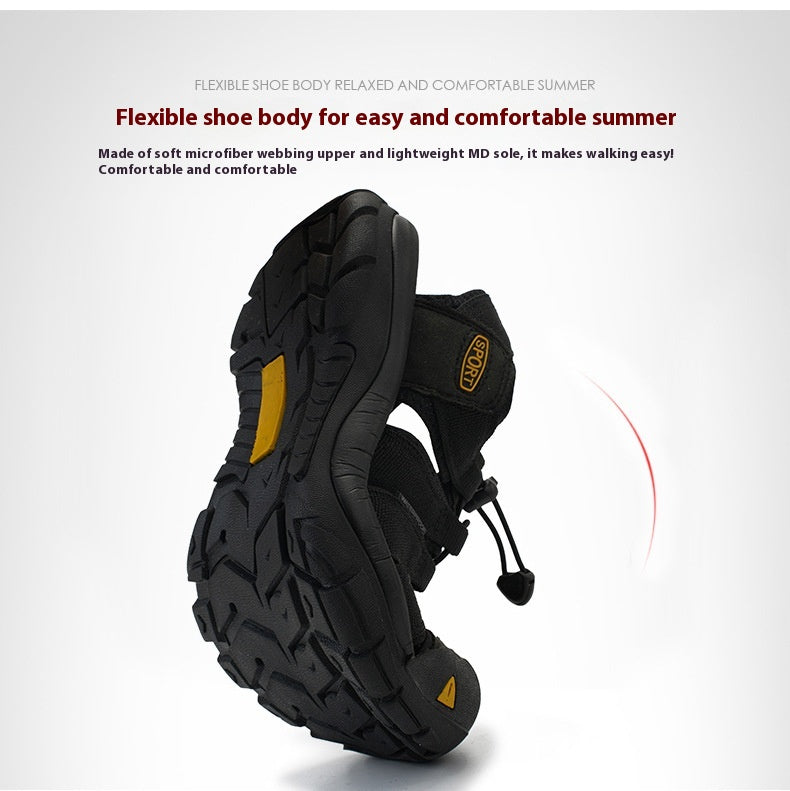 Men's Thick Bottom Toe Cap Beach Upstream Plus Size Outdoor Casual Shoes