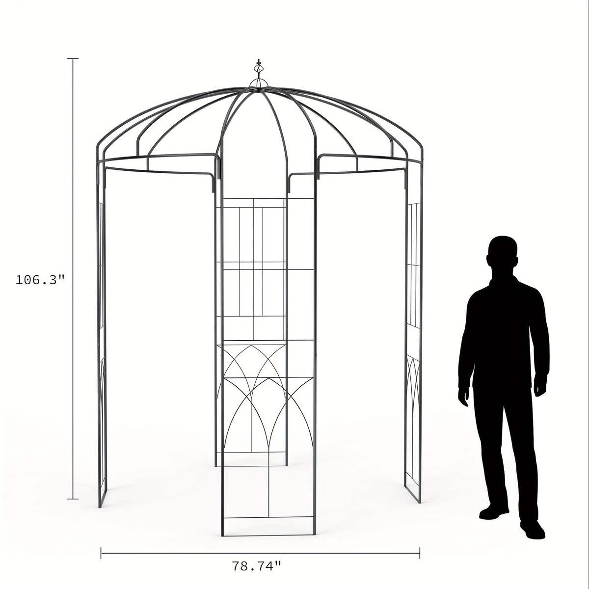Garden Gazebo Arch 9ft Birdcage Pergola Climbing Plants Wedding Decor — image 3