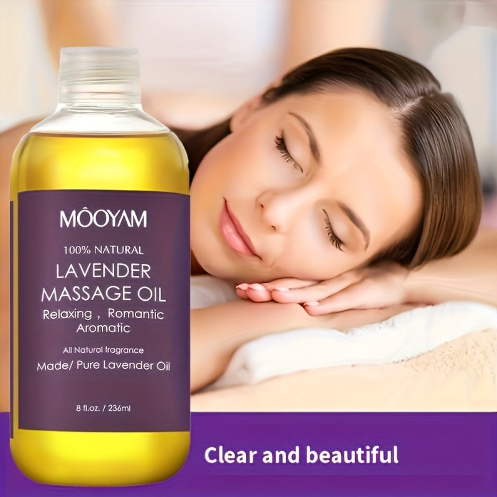 Lavender-Labeled Massage Oil in One or Three 236 ml Bottles with Pour Caps for Body-Care Routines — image 9
