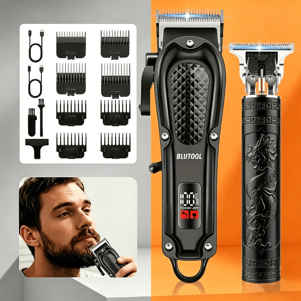 Multi-Piece Hair Clipper Kit for Men – USB Rechargeable Cordless Electric Trimmer Set, 2-Piece & 4-Piece Home Travel Barber T