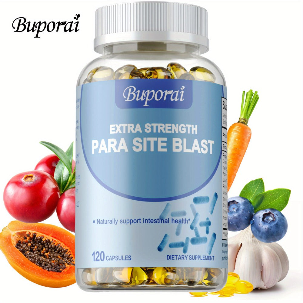 Herbal Supplements with Buporai Label, Black Walnut Wormwood Garlic and Cranberry Capsules, 120 Count — image 1