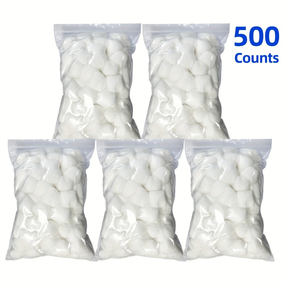 Cotton Balls 500 Count Super Jumbo Soft 100% Absorbent Premium Unscented – Makeup Removal Toner Skincare Nail Care Wound Clea