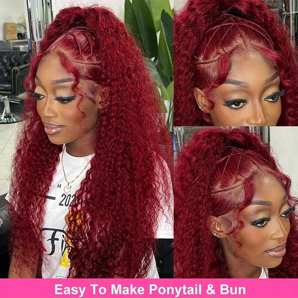Lace Front Wig 24in Deep Curly Style with 13x4 Lace, 180% Density and Ginger Orange Color Choice — image 3