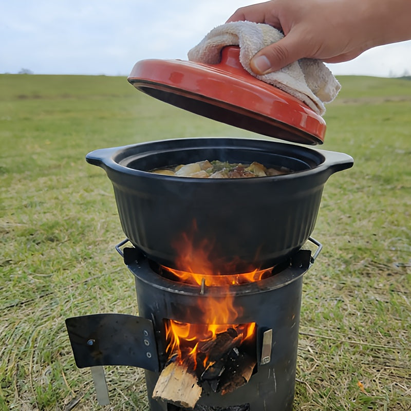 Wood Burning Stove, Portable Camping Charcoal BBQ Cooking Tea Heating for Grilling, Camping and Outdoor Meals — image 4