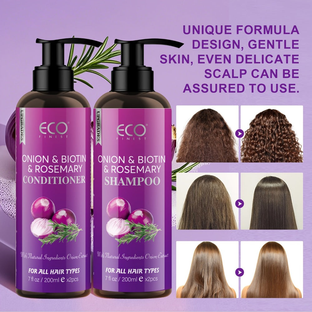 Shampoo and Conditioner Set Biotin & Rosemary with Onion Extract & Jojoba Oil – Hydrating Oil Control Hair Care for Dry Damag