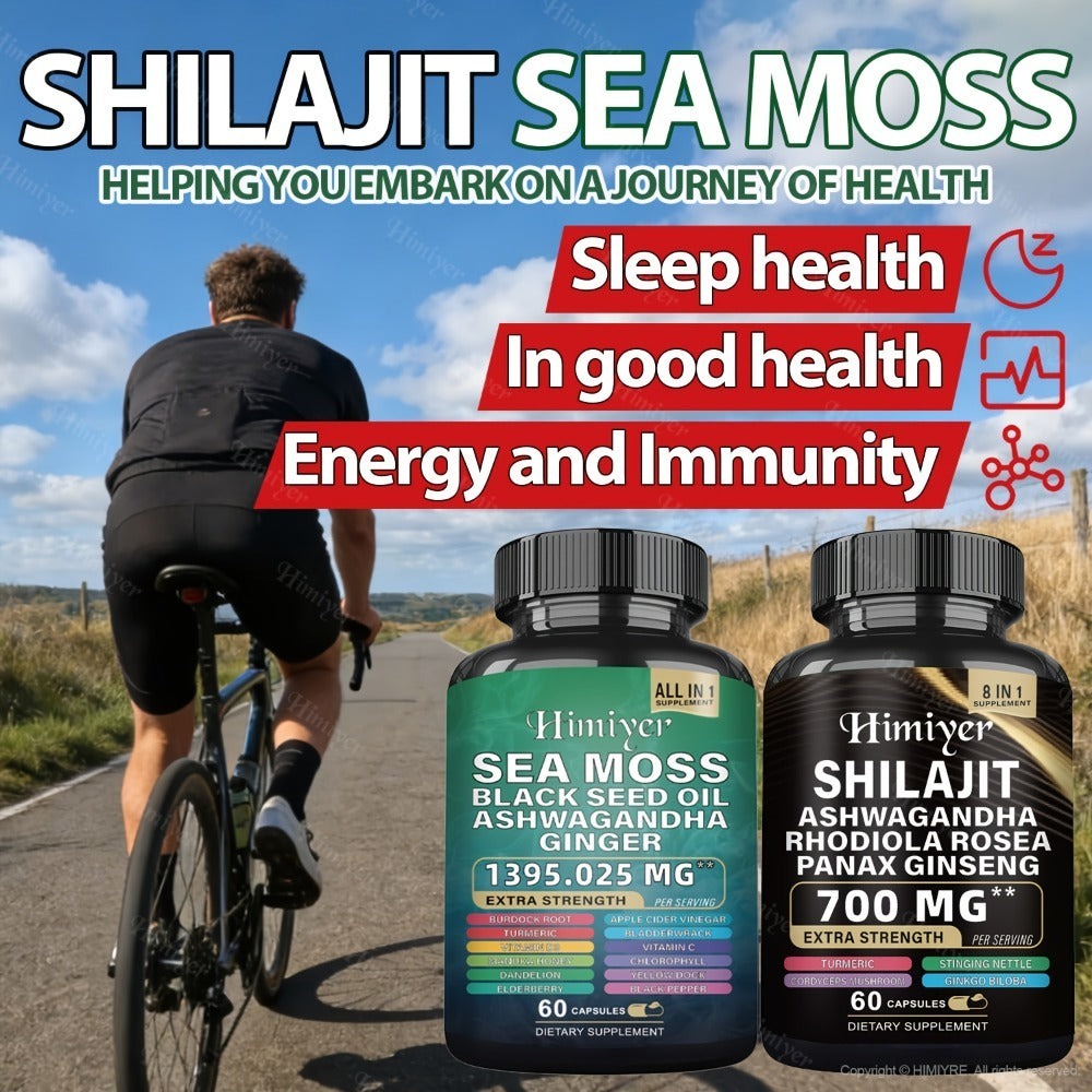 Dietary Supplement Six-Bottle Bundle with Himiyer Label, Sea Moss and Shilajit 60-Capsule Formulas — image 6