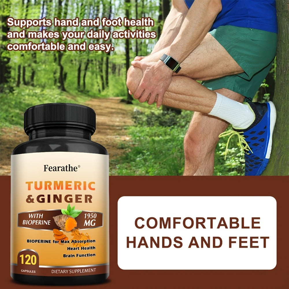 Herbal Supplements with Fearathe Label, Turmeric Ginger and Black Pepper Capsules, 120 Count — image 6